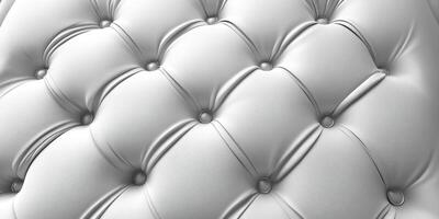 Detailed view of a luxurious white tufted upholstery showcasing elegant design and craftsmanship photo