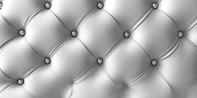 Elegant silver tufted upholstery in modern design showcases luxury and comfort in interior decor photo