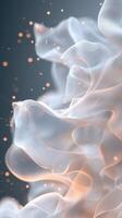 Soft fabric flows gracefully in an ethereal display of light and movement photo