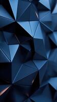 Geometric patterns create dynamic texture with reflective surfaces in deep blue tones photo