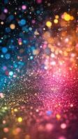 Colorful light bokeh with a blend of vibrant hues creating a mesmerizing atmosphere during an evening celebration photo