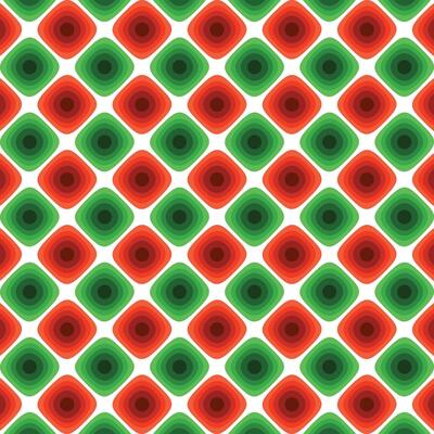 A pattern of diagonal squares shape elements with multicolored red and green color squares christmas festival on white background.