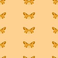 seamless pattern with orange butterflies vector