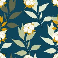 Seamless floral pattern. Cotton pattern. Floral background for textile, wallpaper, fabrics and textiles. illustration vector