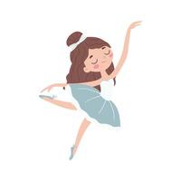 Cute little girl dancing ballet, Cute illustration in a childish style. Illustration isolated on a white background. vector