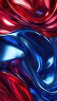 Swirling patterns of red and blue liquid textures create a mesmerizing visual experience in a vibrant composition photo