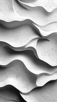 Light and shadow play on abstract white wall textures creating flowing wave patterns in a minimalist design photo