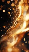 Golden particles swirl in a mesmerizing display of light and motion, creating an enchanting visual effect photo