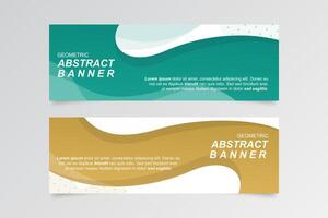 Collection of minimalist wavy banner vector
