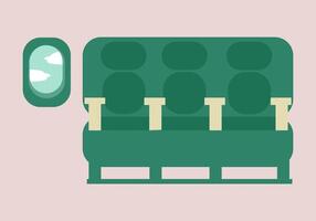 Empty seats in the airplane cabin near the porthole vector