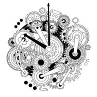 An Intricate Clockwork Design that Features Numerous Gears and Complex Mechanisms within it vector