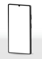 Realistic smartphone mockup. Mobile phone with isolated on white background. Device front view. 3D mobile phone with shadow. Realistic, high quality smart phone mockup for ui ux presentation. vector