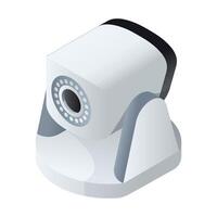 Security camera isolated isometric icon. illustration cctv on white background. isometric icon security camera vector
