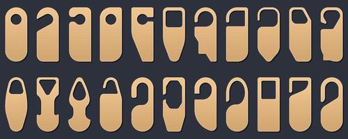 Unique door hanger tag shapes available for creative design purposes and projects vector