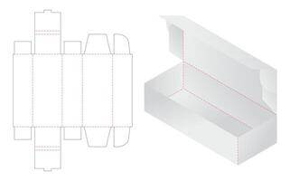 Box packaging die cut template design. 3d mock-up vector