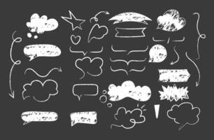 Handdrawn Crayon Speech Bubbles Accompanied by Arrows in Various Designs vector