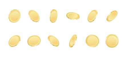 Golden Coins Collection featuring captivating Flat Design Illustrations vector