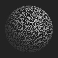 3D sphere mesh grid. Ball or sphere in grid of line. 3D abstract object in wireframe of lines and dots. illustration vector