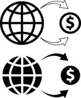 International money transfer icon. Perfect for finance and global transactions sign. Get paid from another country. Payment method symbol. flat style. vector