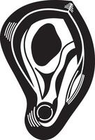 ear icon flat style isolated vector
