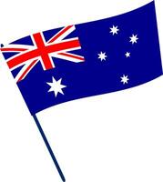 The national flag of Australia on a flagpole. vector