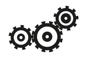 Icon of Three cogwheels working together vector
