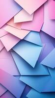 Colorful layered paper arrangement showcasing shades of pink and blue in creative abstract design photo