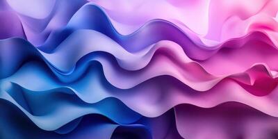 Colorful fabric waves create a stunning visual display of texture and fluidity in soft shades of blue and pink photo