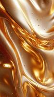 Flowing golden fabric with shimmering textures creating a luxurious appearance photo