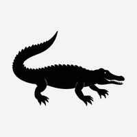 a silhouette of an alligator on a white background vector