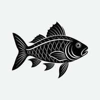 a fish silhouette on a white background vector
