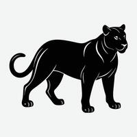 black panther silhouette on white background. vector