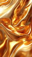 Rich golden fabric flowing gently under soft light, creating a mesmerizing and luxurious effect photo