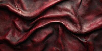 Rich burgundy leather with a smooth texture laid out elegantly on a surface photo