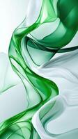 Flowing green and white abstract design showcasing smooth curves and organic shapes photo