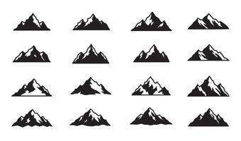 High-Quality Mountain Line Art Icon Silhouette Collection with Artistic and Realistic Ridge Designs for Graphic and Logo Use vector