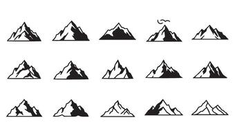 Aesthetic Mountain Line Art Icon Silhouette Featuring Minimalist and Decorative Elements for Eco-Friendly and Adventure-Themed Projects vector