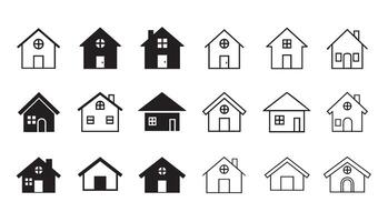 Creative Home Icon Set with Detailed House Vectors Perfect for Web and App Design