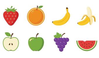 Complete Fruit Icon Set with a Variety of Nature-Inspired and Delicious Fruit Vectors for All Design Needs