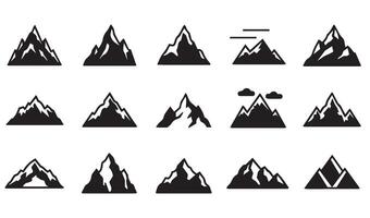 Minimalist Mountain Line Art Icon Silhouette Featuring Unique and Hand-Drawn Peaks for Outdoor Branding and Nature Graphics vector