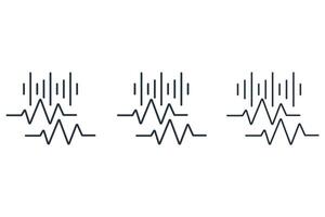 waveform icons symbol white. web illustration vector