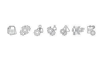Business continuity plan icons set isolated on White Background Flat style design vector