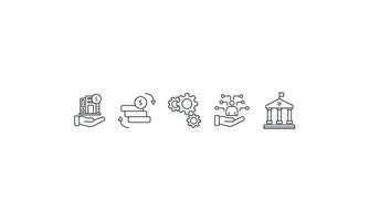 Asset management icons set isolated on White Background Flat style design vector