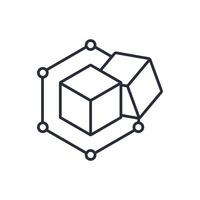 Blockchain icons isolated on White Background. Flat style design vector