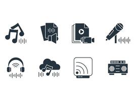 audio flat icon illustration vector