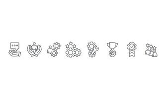 After sales service icons set isolated on White Background Flat style design vector