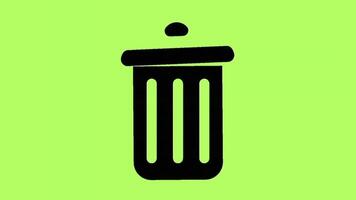 Delete icon animation isolated on green screen background video