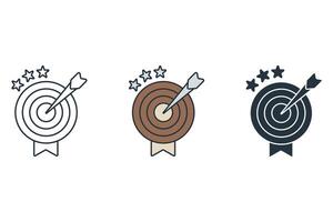 objectif icon set color vector