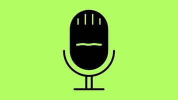 Microphone animation isolated on green screen background video