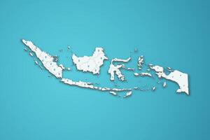 Indonesia 3D map illustration with province map pin on isolated background vector